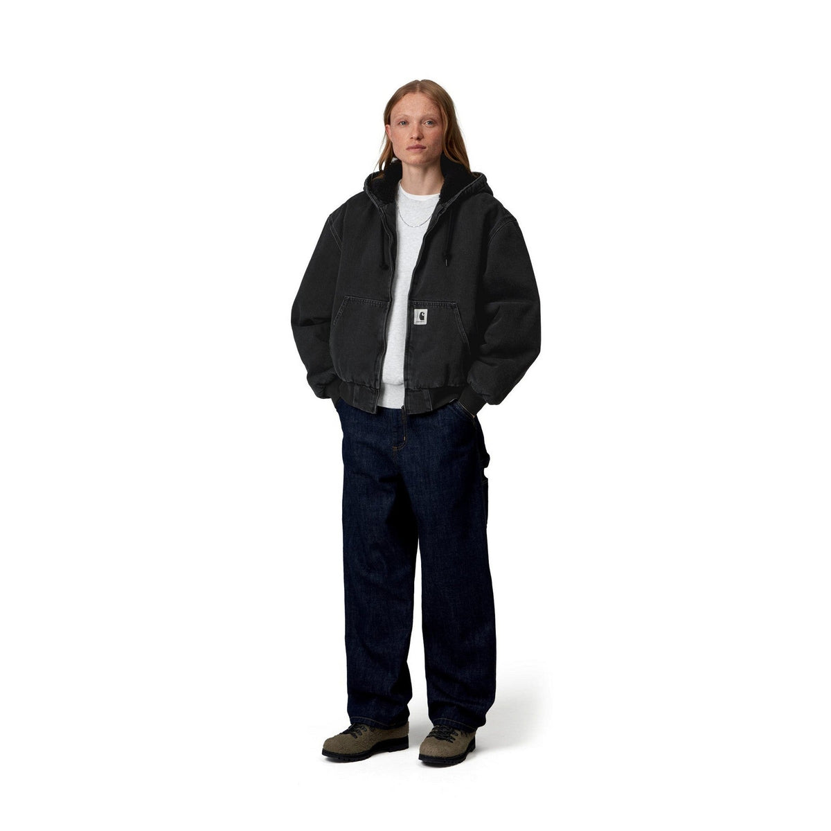 Carhartt WIP Women's OG Active Jacket (Winter) Black, Stone washed