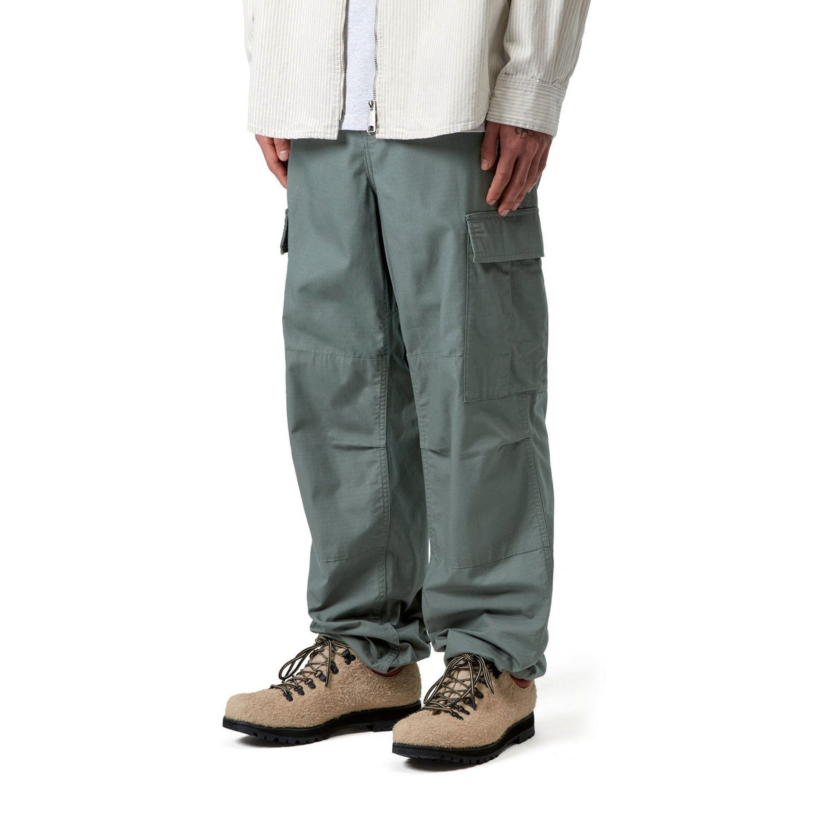 Carhartt WIP Regular Cargo Pant Velvet Green, Rinsed