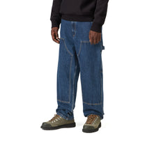 Carhartt WIP Double Knee Pant Blue, Stone washed