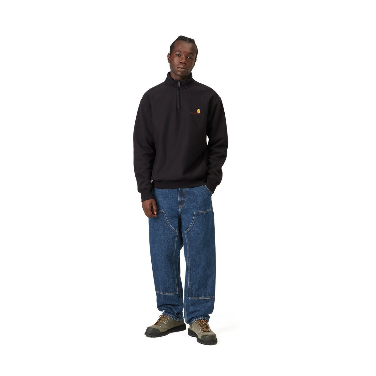Carhartt WIP Double Knee Pant Blue, Stone washed