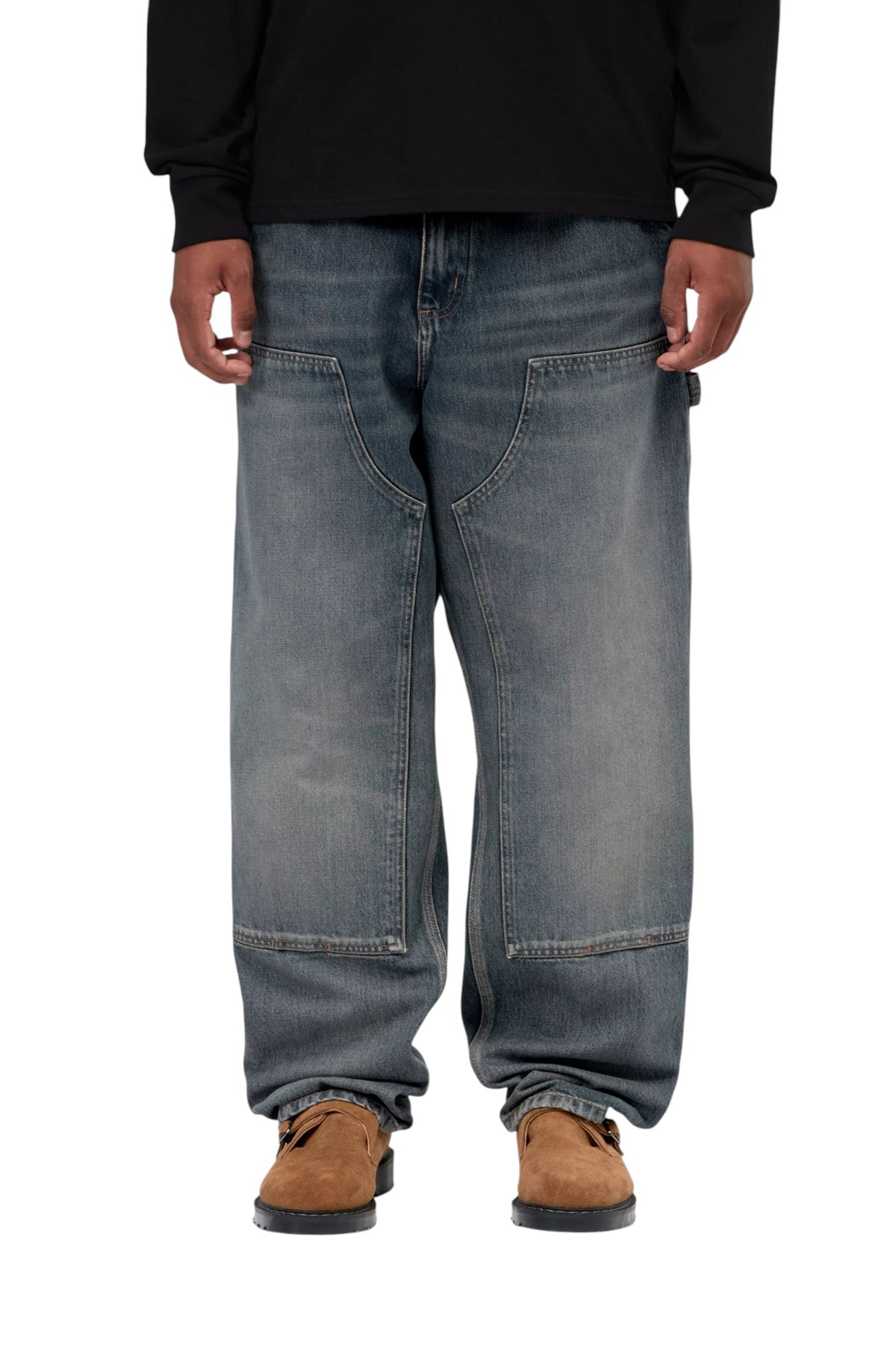 Carhartt WIP Double Knee Pant Blue, Worn used wash
