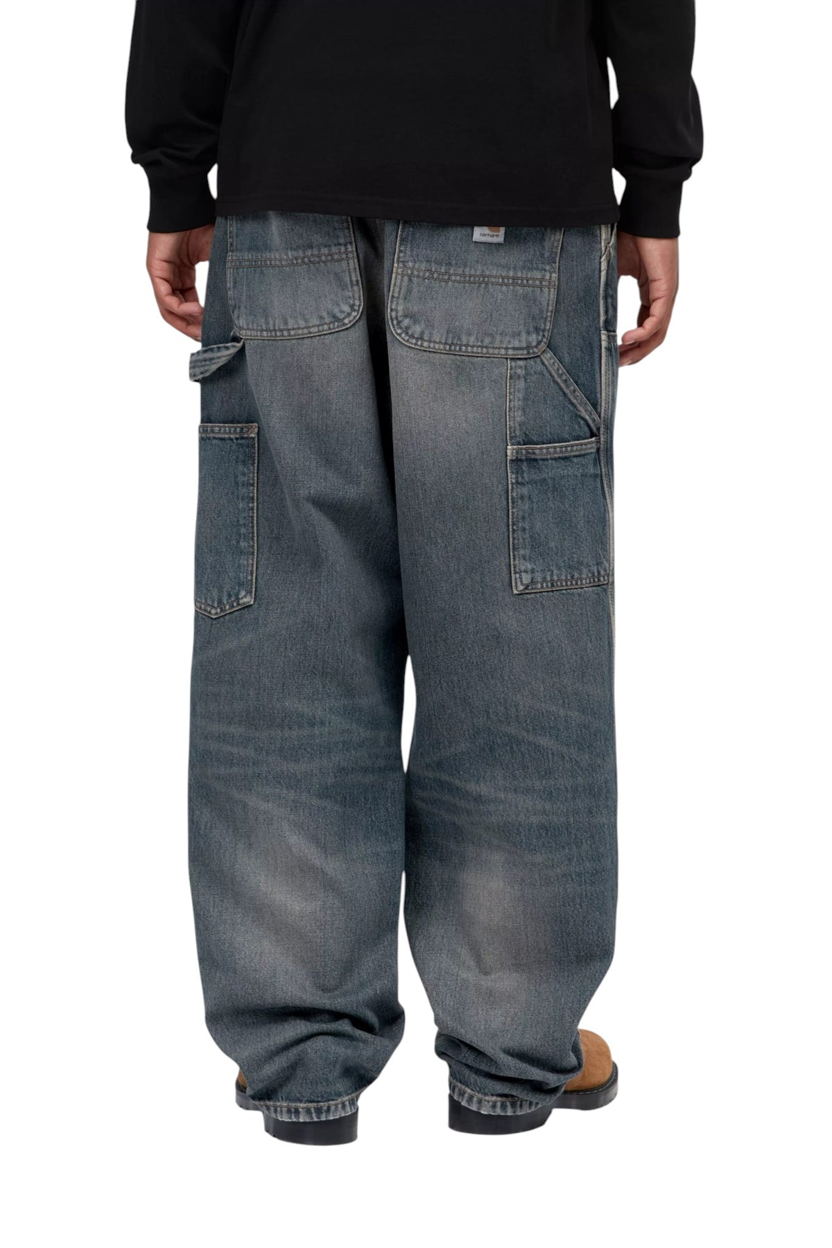 Carhartt WIP Double Knee Pant Blue, Worn used wash