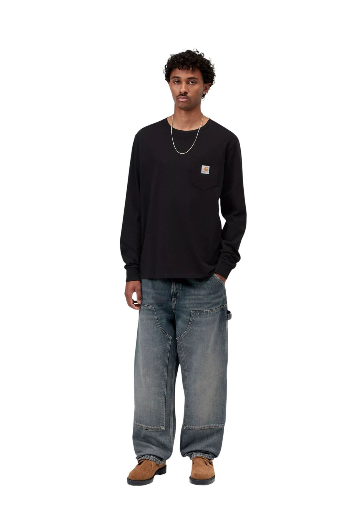 Carhartt WIP Double Knee Pant Blue, Worn used wash