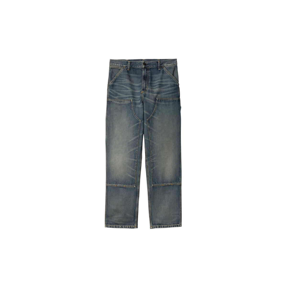 Carhartt WIP Double Knee Pant Blue, Worn used wash