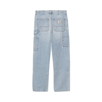 Carhartt WIP Double Knee Pant Blue, Heavy worn bleached