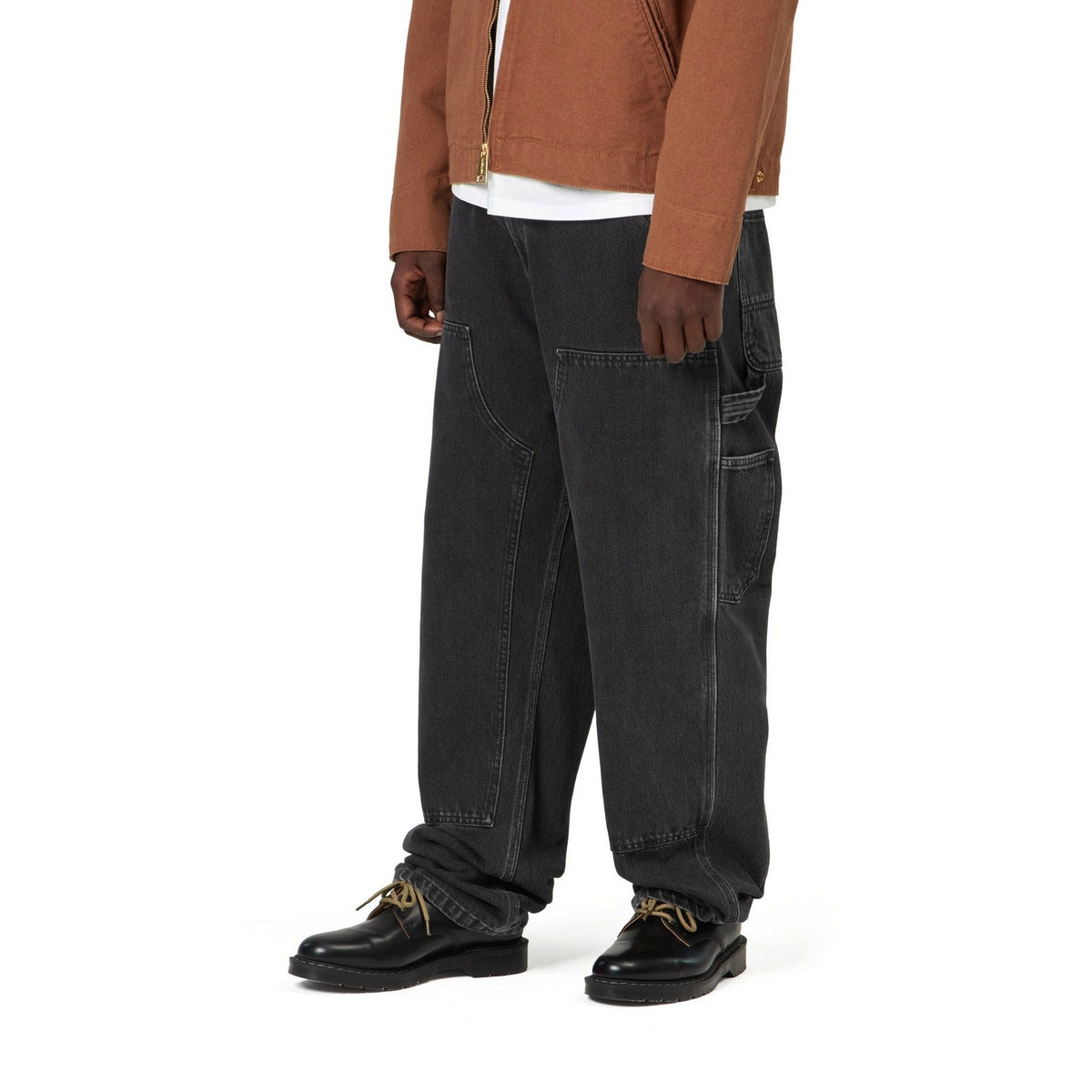 Carhartt WIP Double Knee Pant Black, Stone washed
