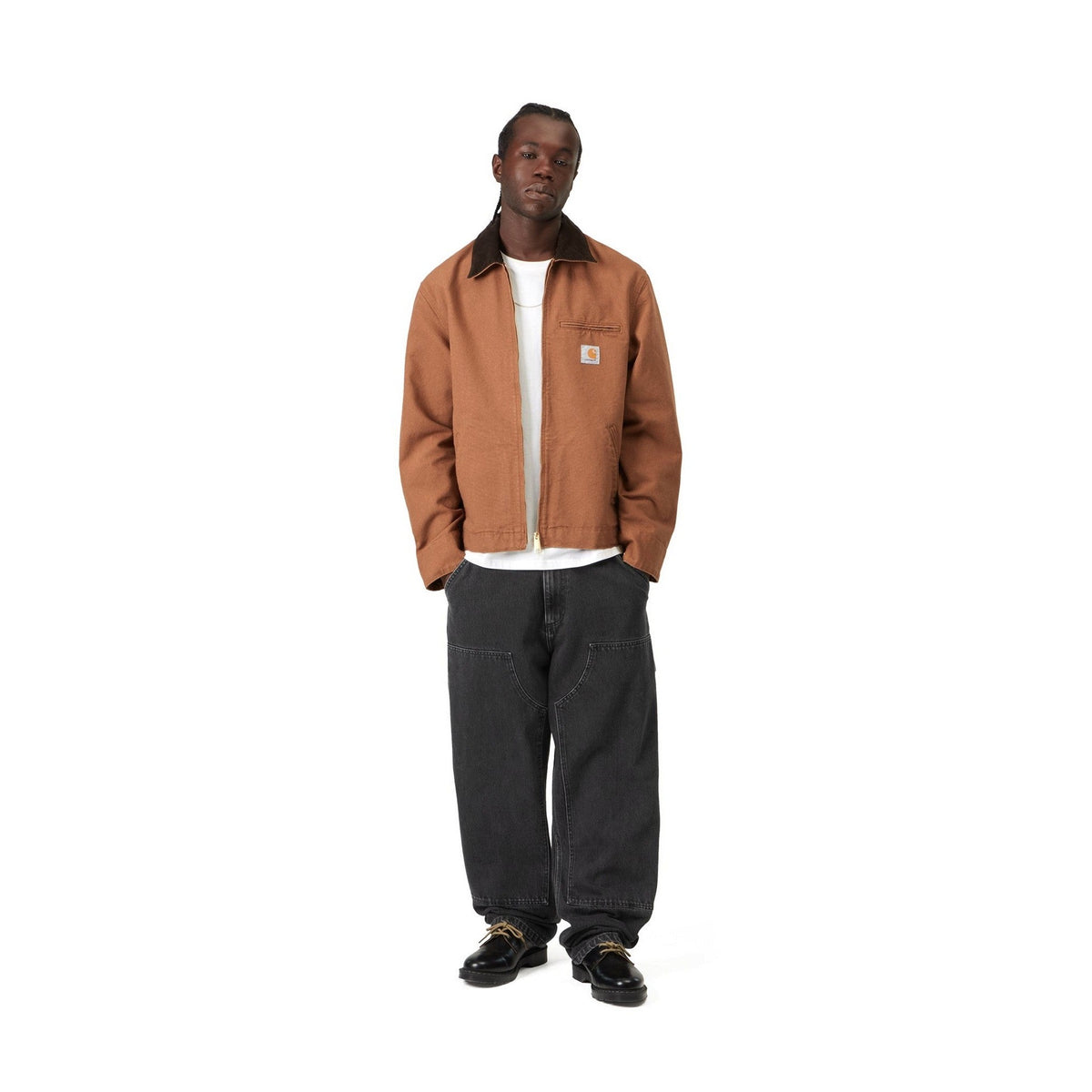 Carhartt WIP Double Knee Pant Black, Stone washed