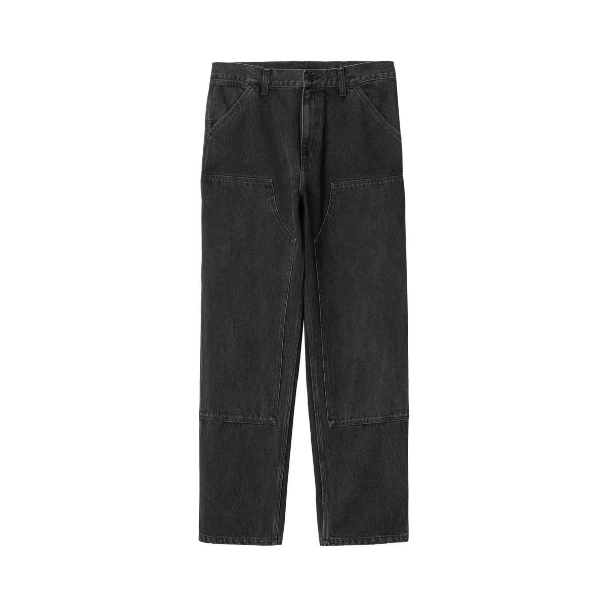 Carhartt WIP Double Knee Pant Black, Stone washed
