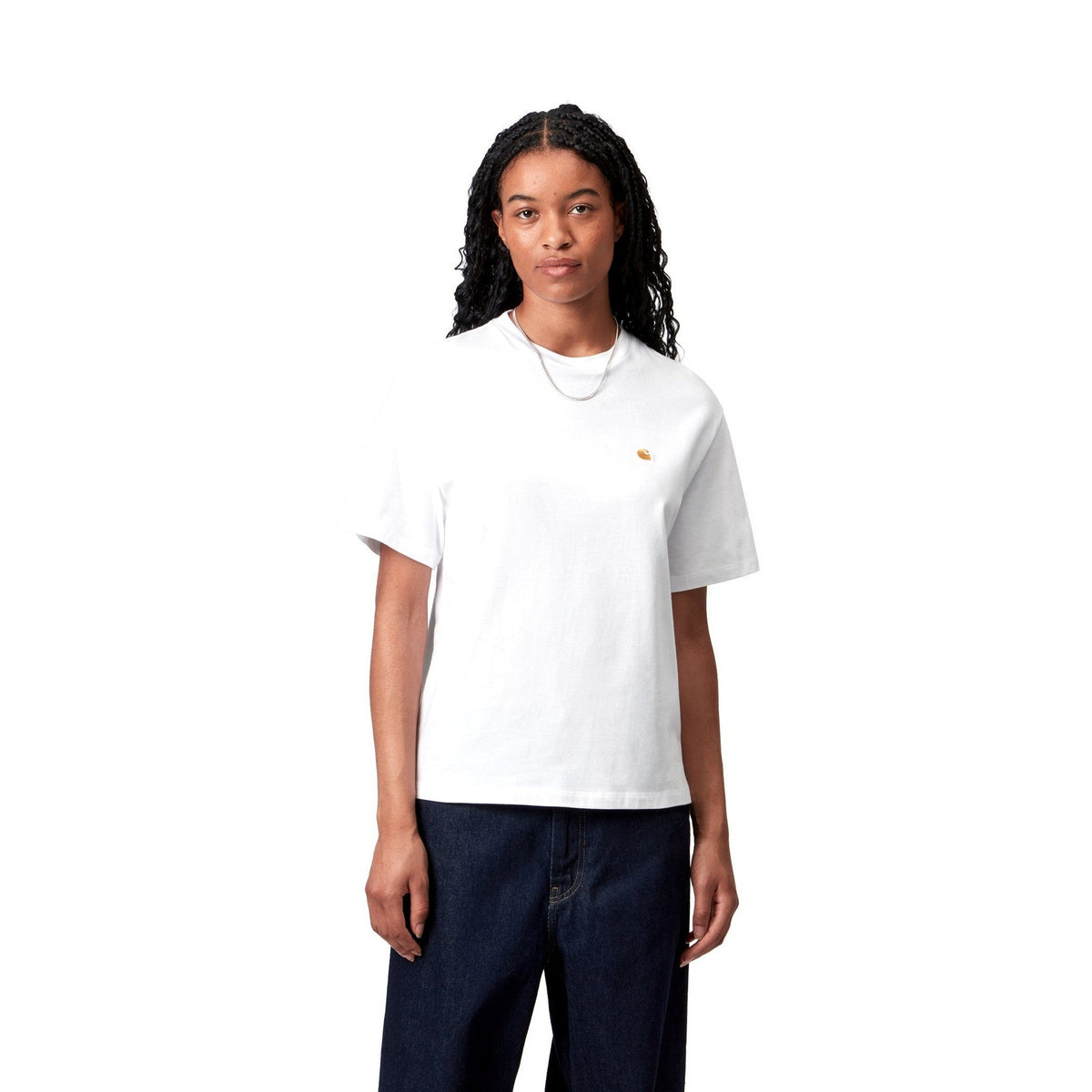 Carhartt WIP Women's S/S Chase T-Shirt White / Gold