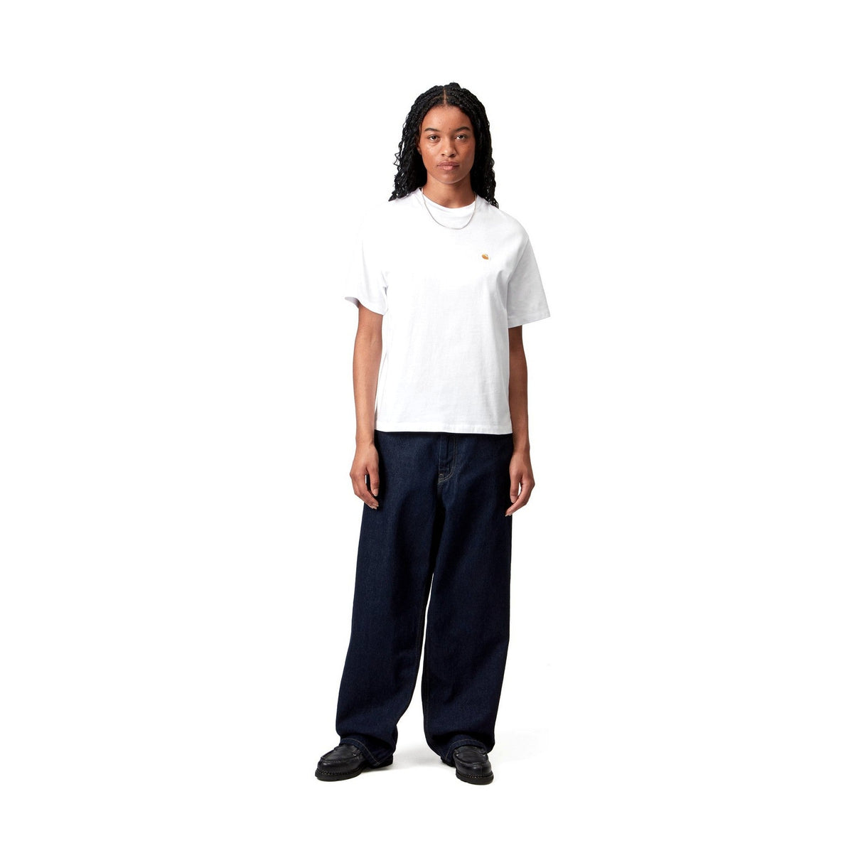Carhartt WIP Women's S/S Chase T-Shirt White / Gold