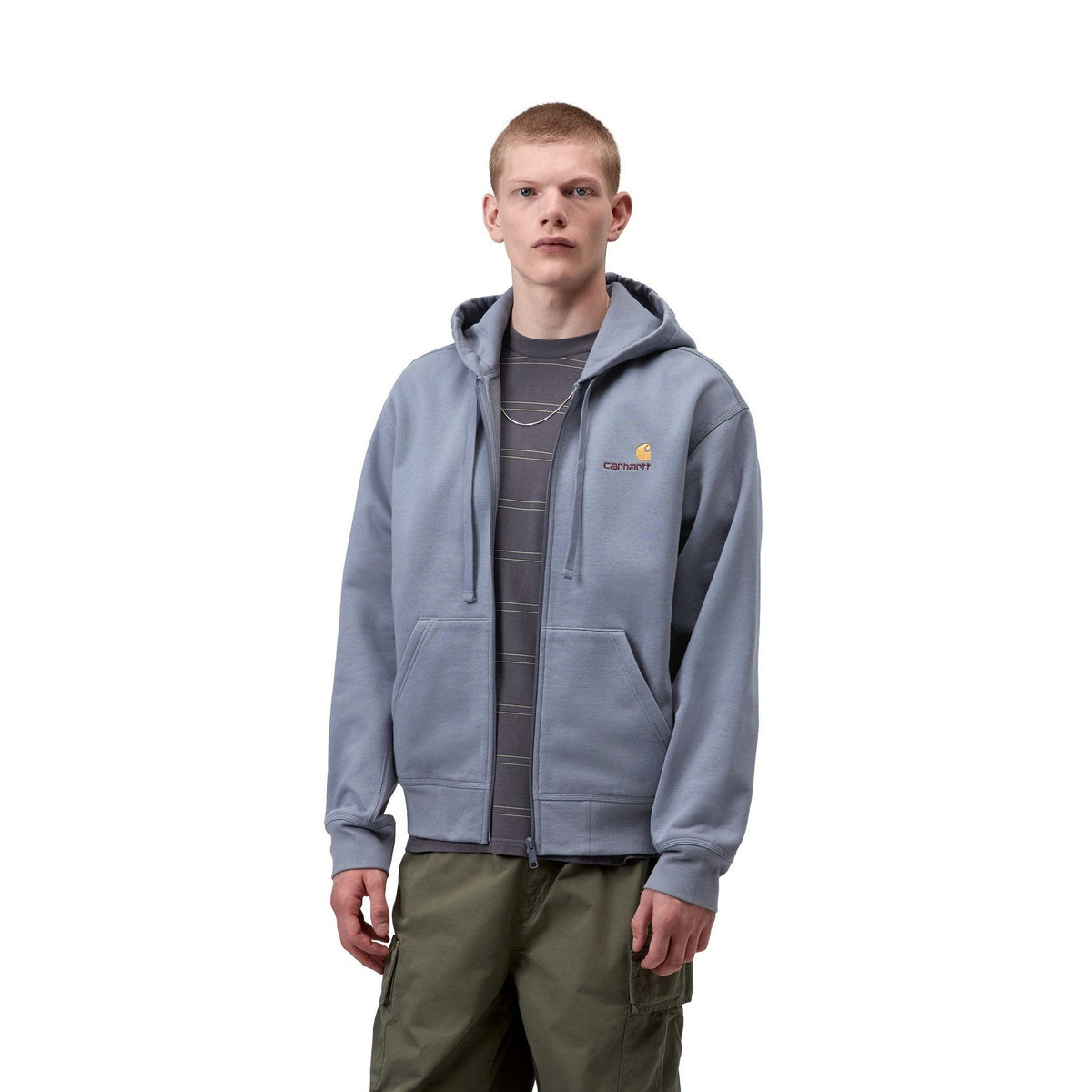 Carhartt WIP Hooded American Script Jacket Shady Blue