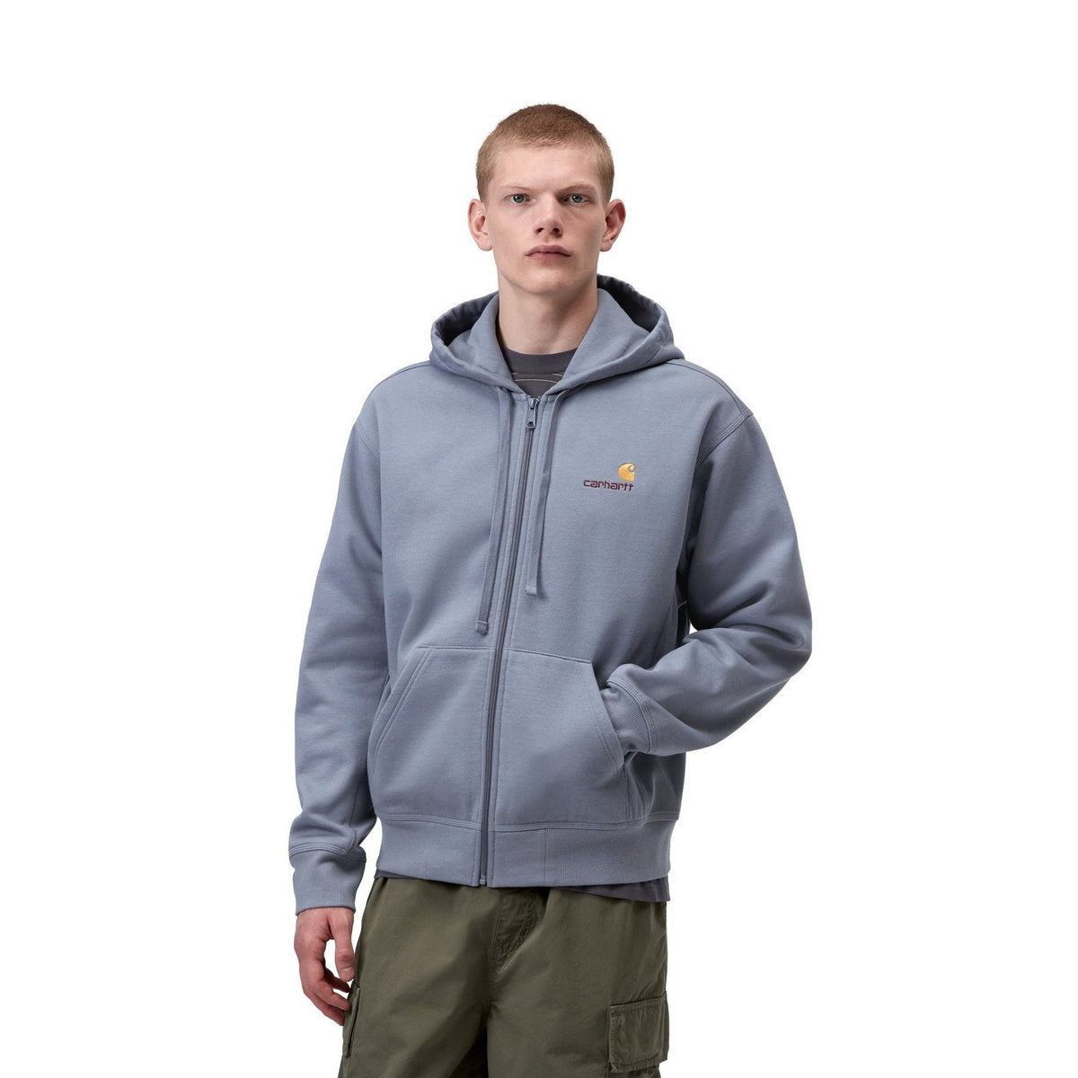 Carhartt WIP Hooded American Script Jacket Shady Blue