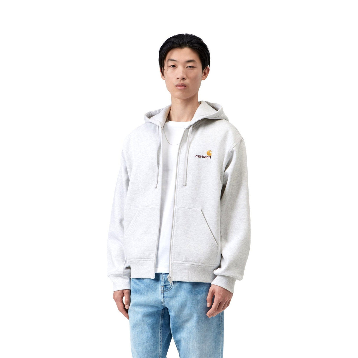 Carhartt WIP Hooded American Script Jacket Ash Heather