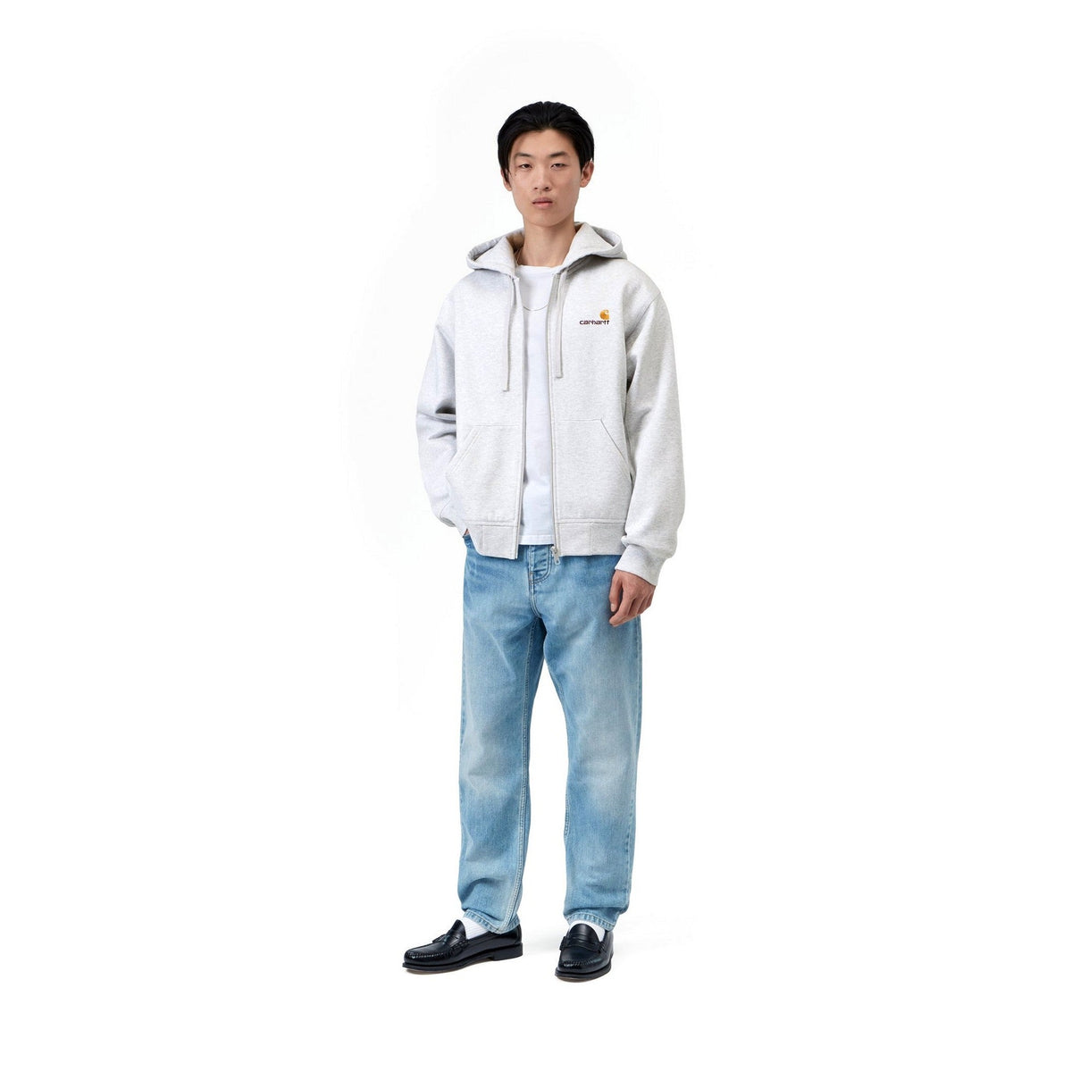 Carhartt WIP Hooded American Script Jacket Ash Heather