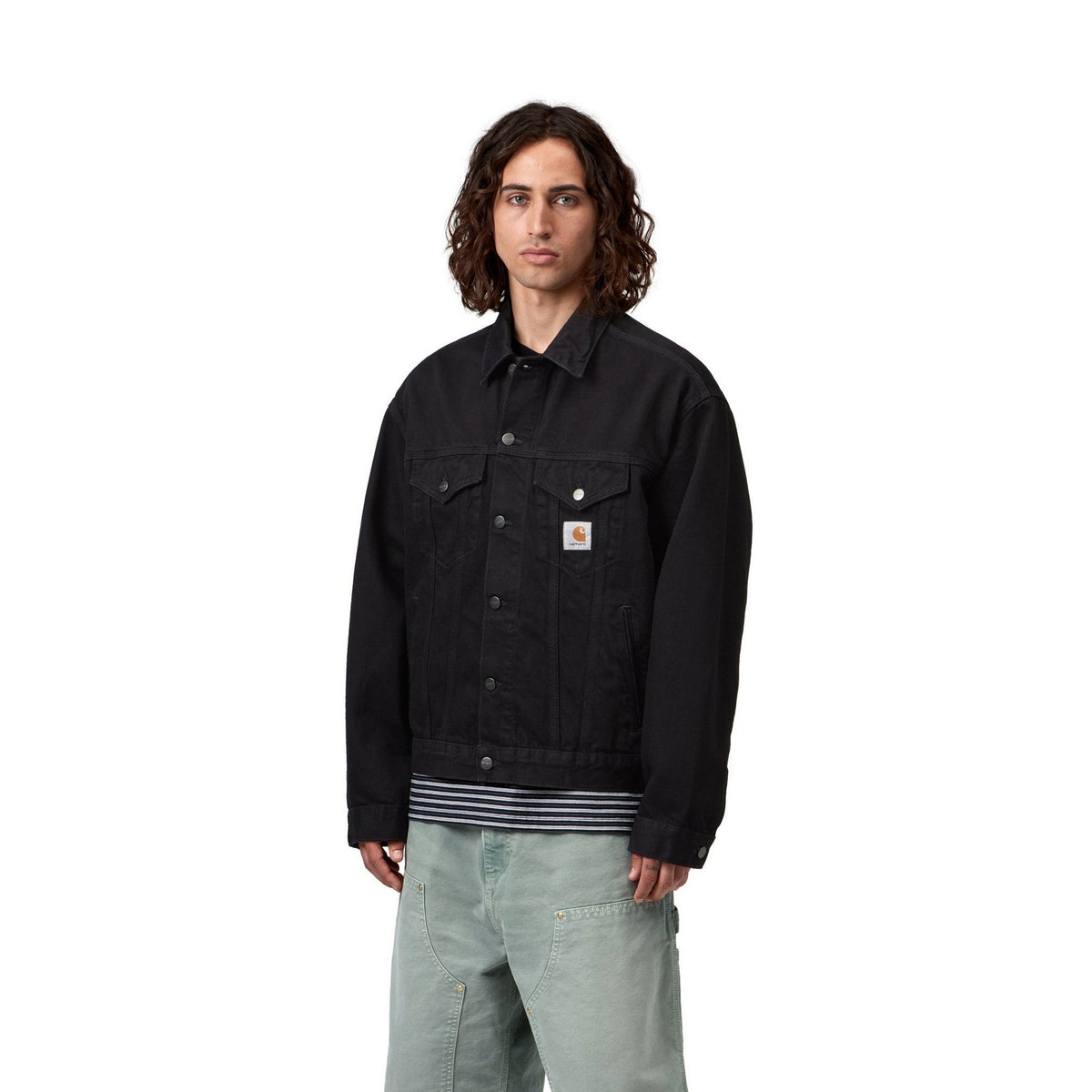 Carhartt WIP Helston Jacket Black, Rinsed