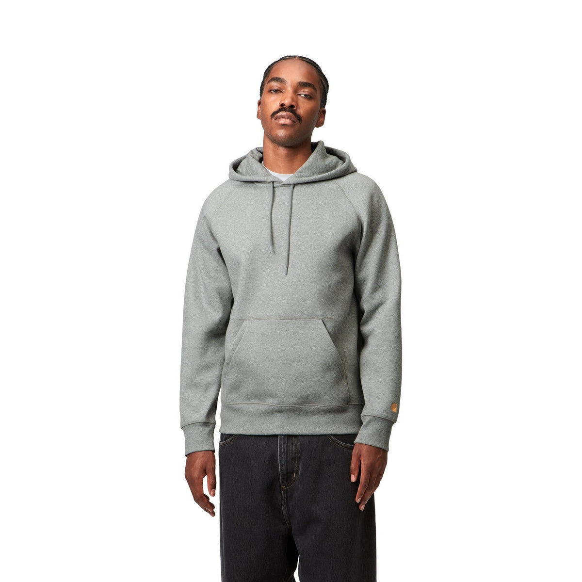 Carhartt WIP Hooded Chase Sweatshirt Grey Heather / Gold