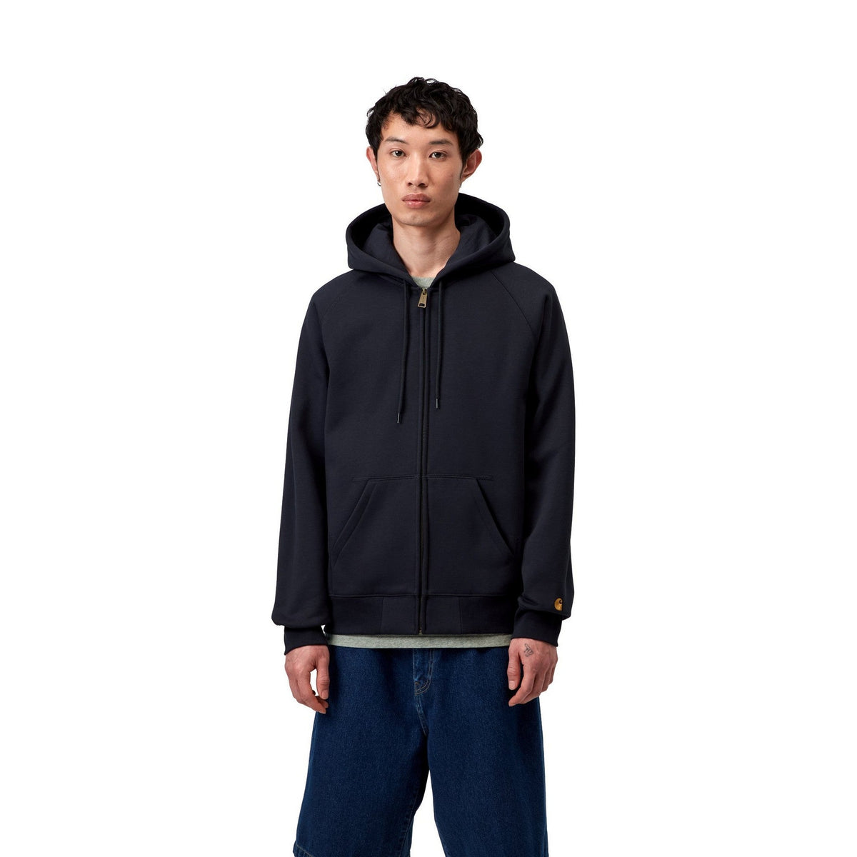 Carhartt WIP Hooded Chase Jacket Dark Navy / Gold