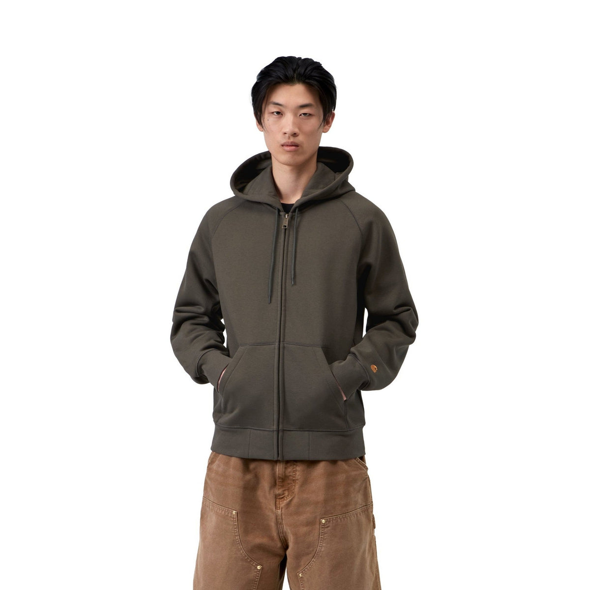 Carhartt WIP Hooded Chase Jacket Shungite / Gold