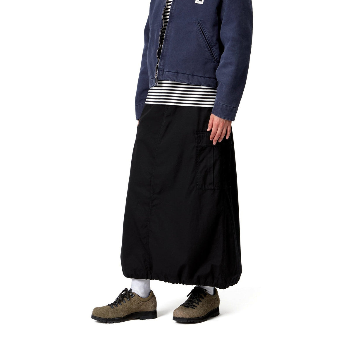 Carhartt WIP Women's Cargo Skirt Long Black, Rinsed