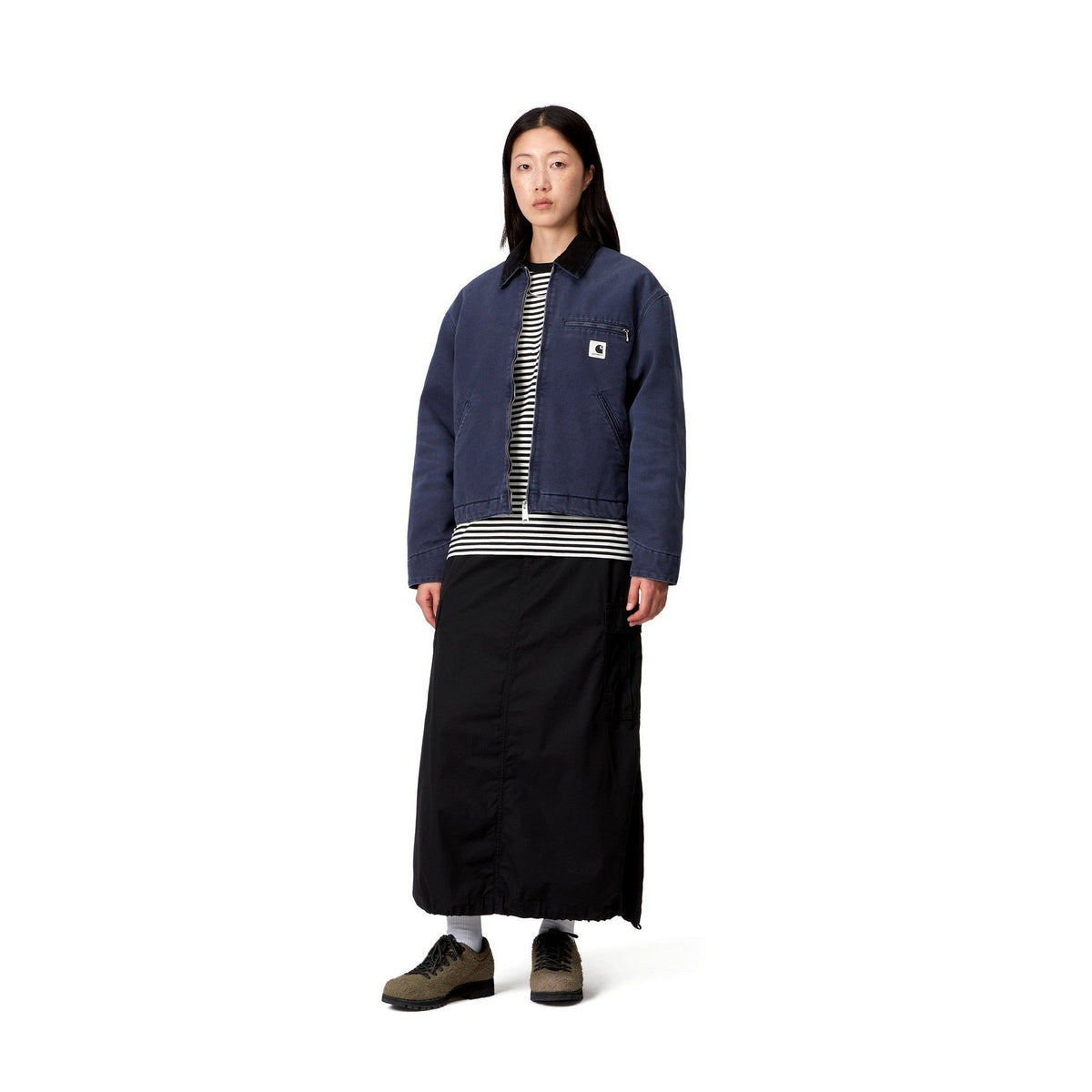 Carhartt WIP Women's Cargo Skirt Long Black, Rinsed