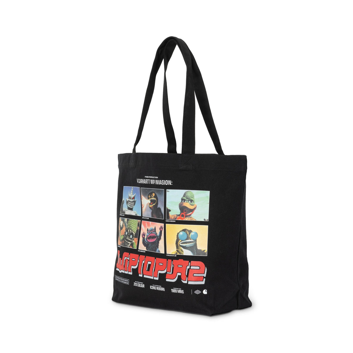 Carhartt WIP Canvas Graphic Tote WIPTOPIA 2, Print Black