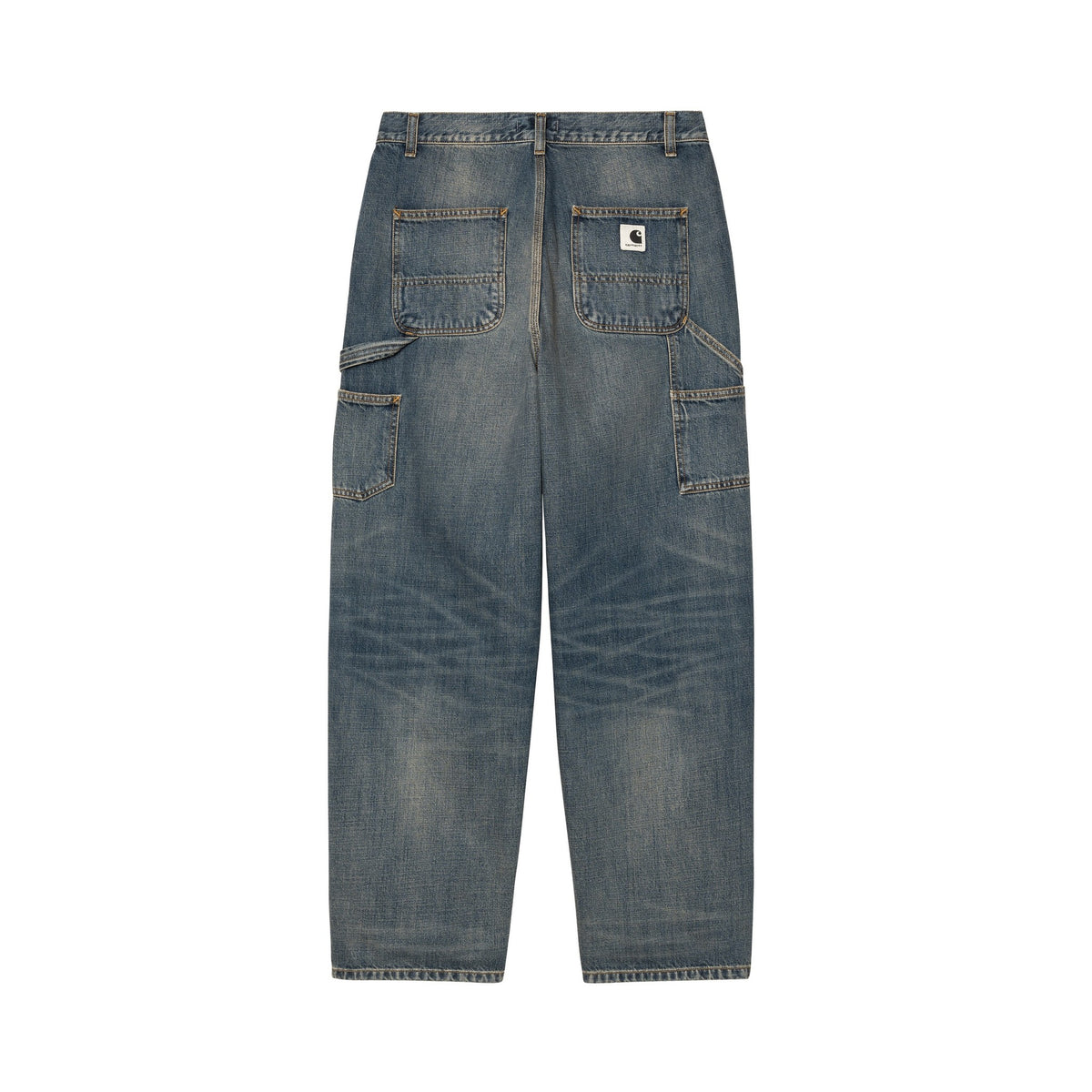 Carhartt WIP Women's Brandon Single Knee Pant Blue, Worn used wash
