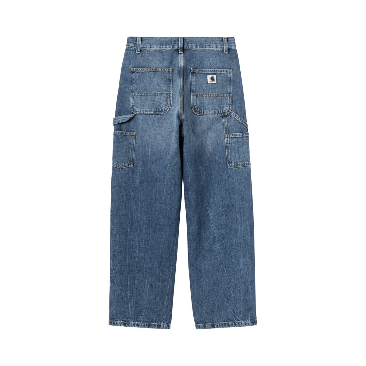 Carhartt WIP Women's Brandon Single Knee Pant Blue, Marble used wash