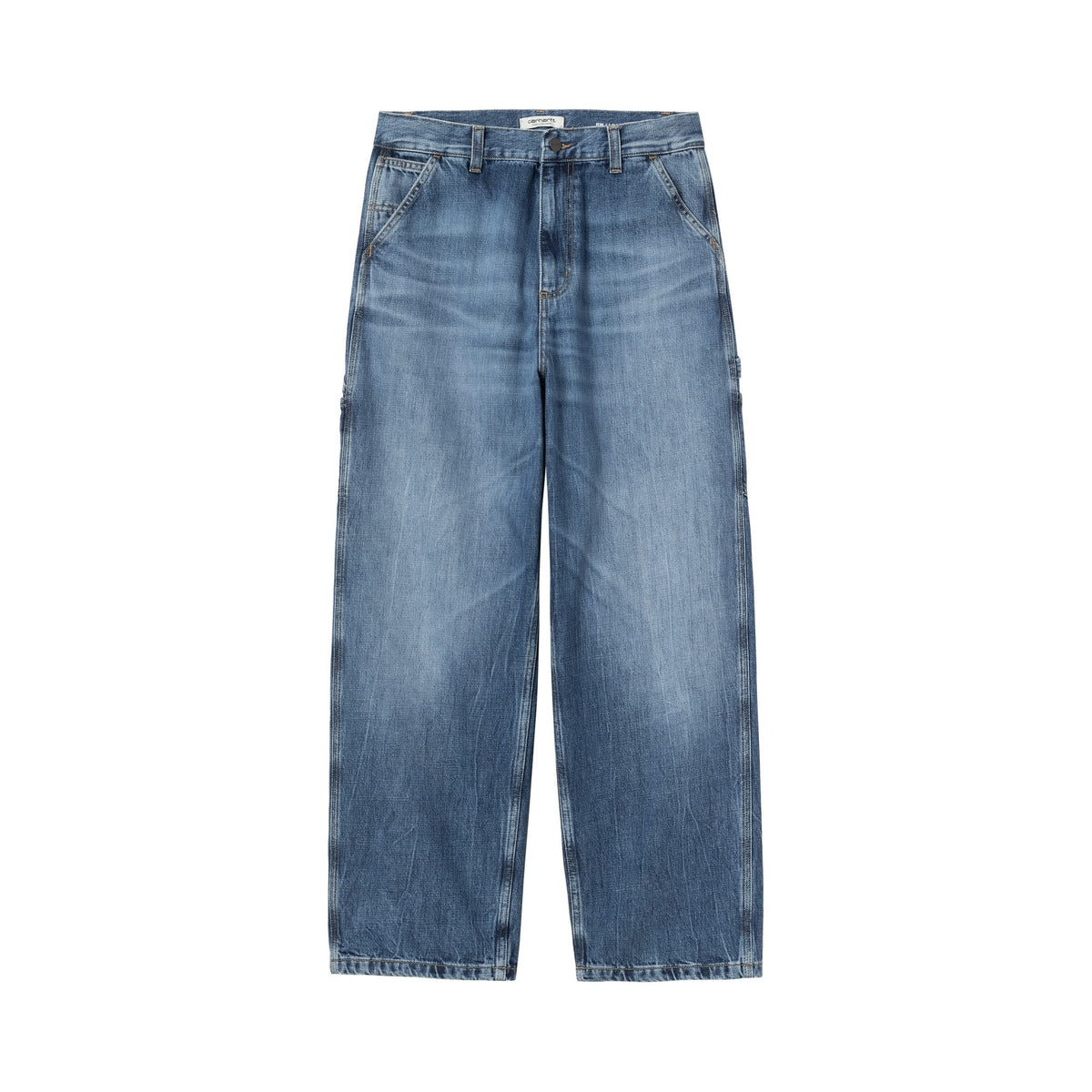 Carhartt WIP Women's Brandon Single Knee Pant Blue, Marble used wash