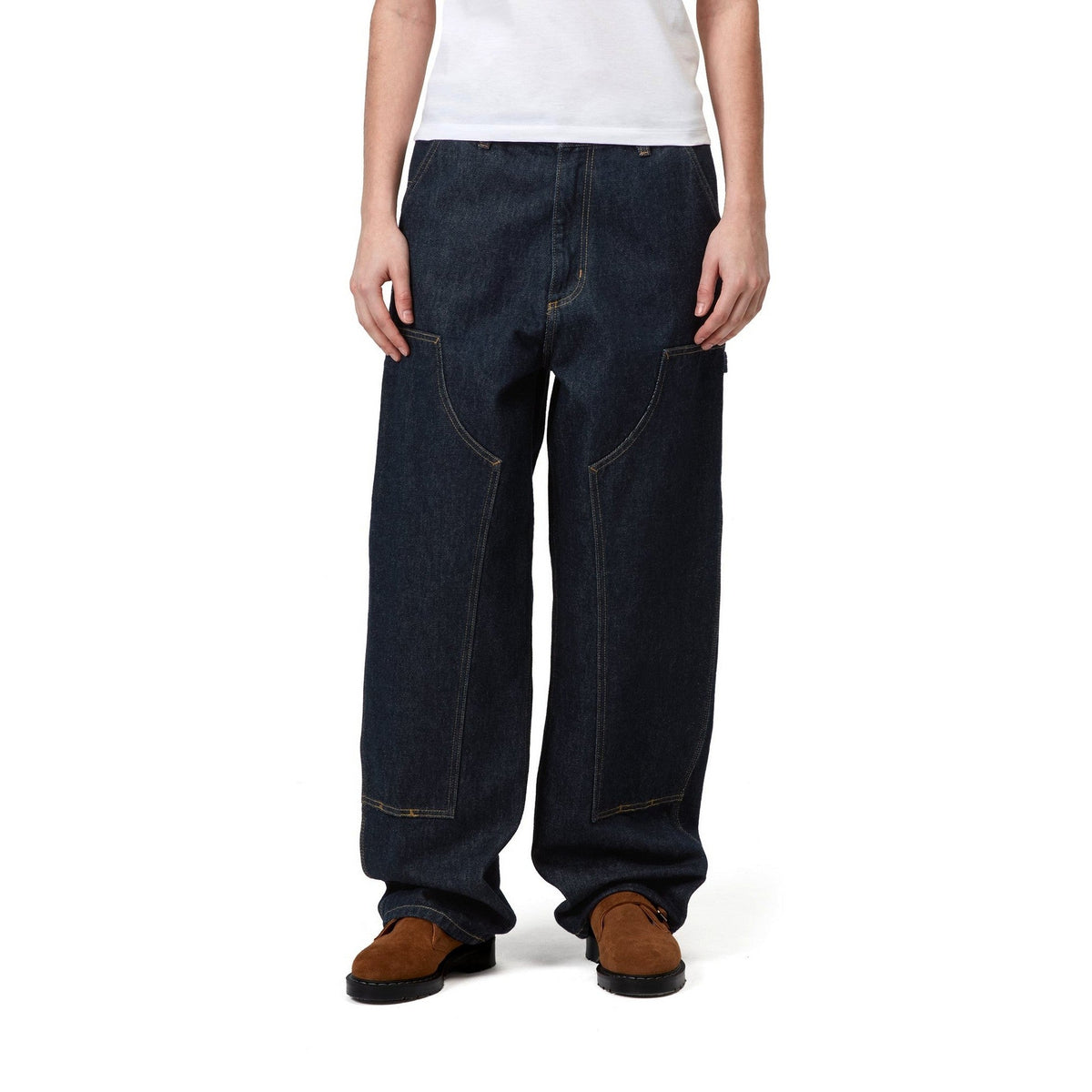 Carhartt WIP Women's Brandon Double Knee Pant Blue, Rinsed