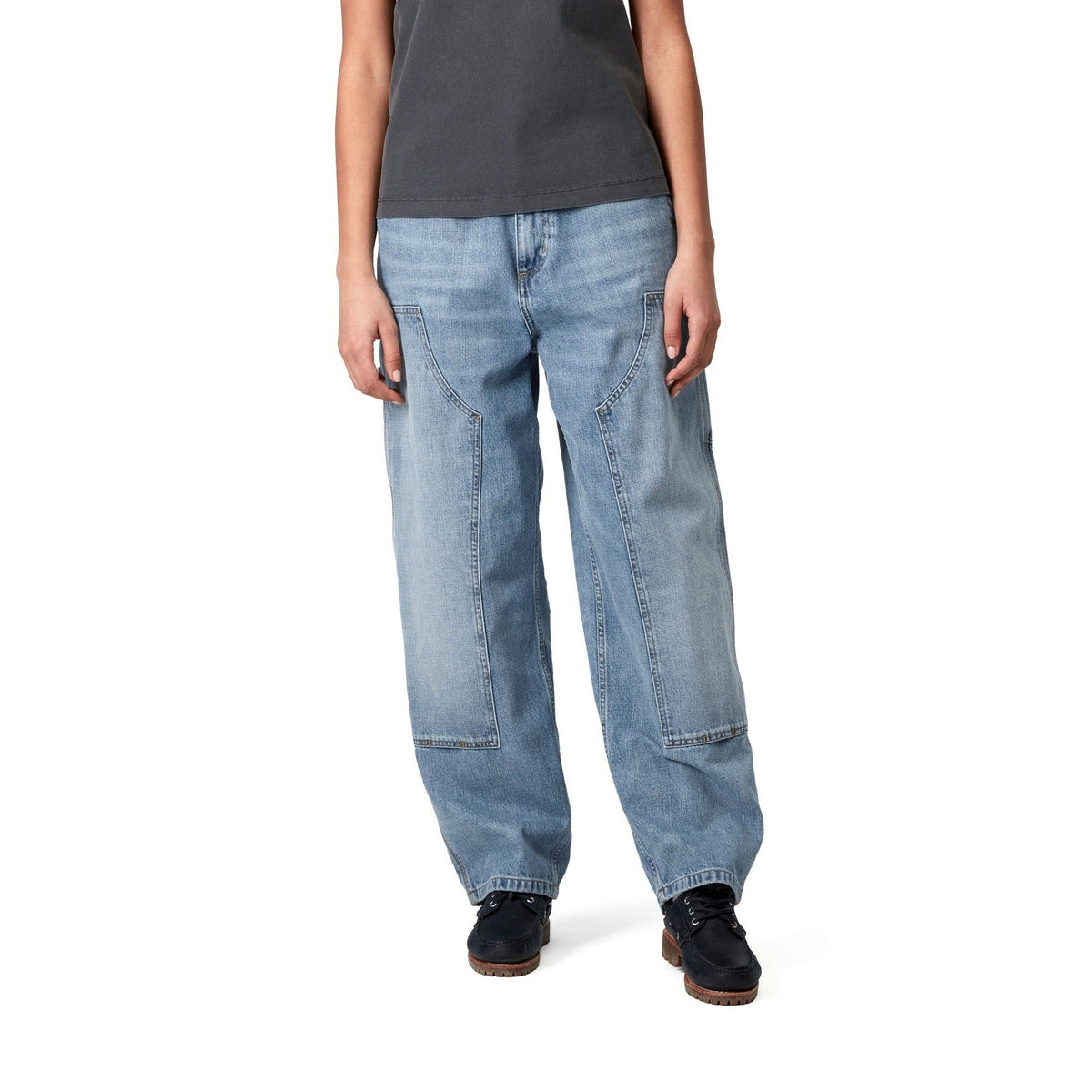 Carhartt WIP Women's Brandon Double Knee Pant Blue, Burst washed