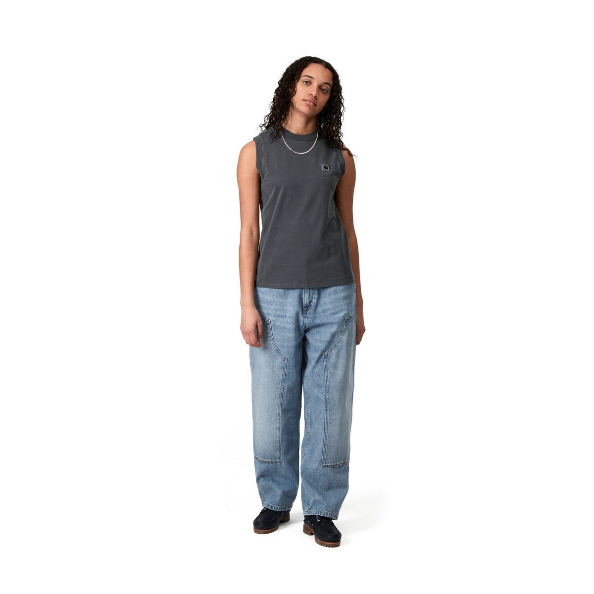 Carhartt WIP Women's Brandon Double Knee Pant Blue, Burst washed