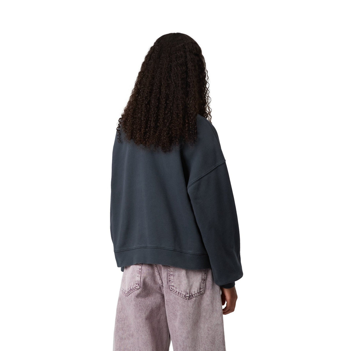 Carhartt WIP Women's Benton Sweatshirt Carbon, Garment dyed