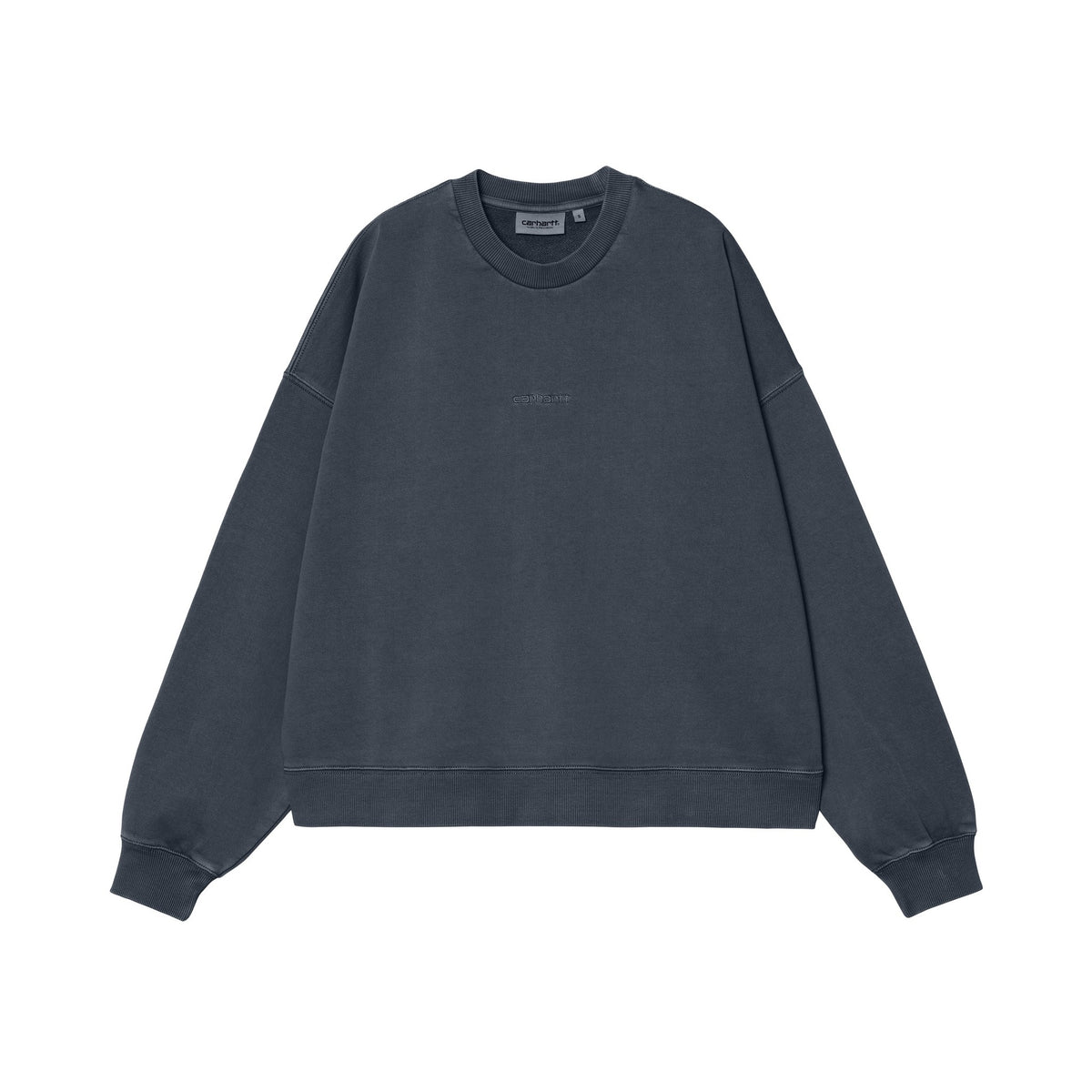Carhartt WIP Women's Benton Sweatshirt Carbon, Garment dyed