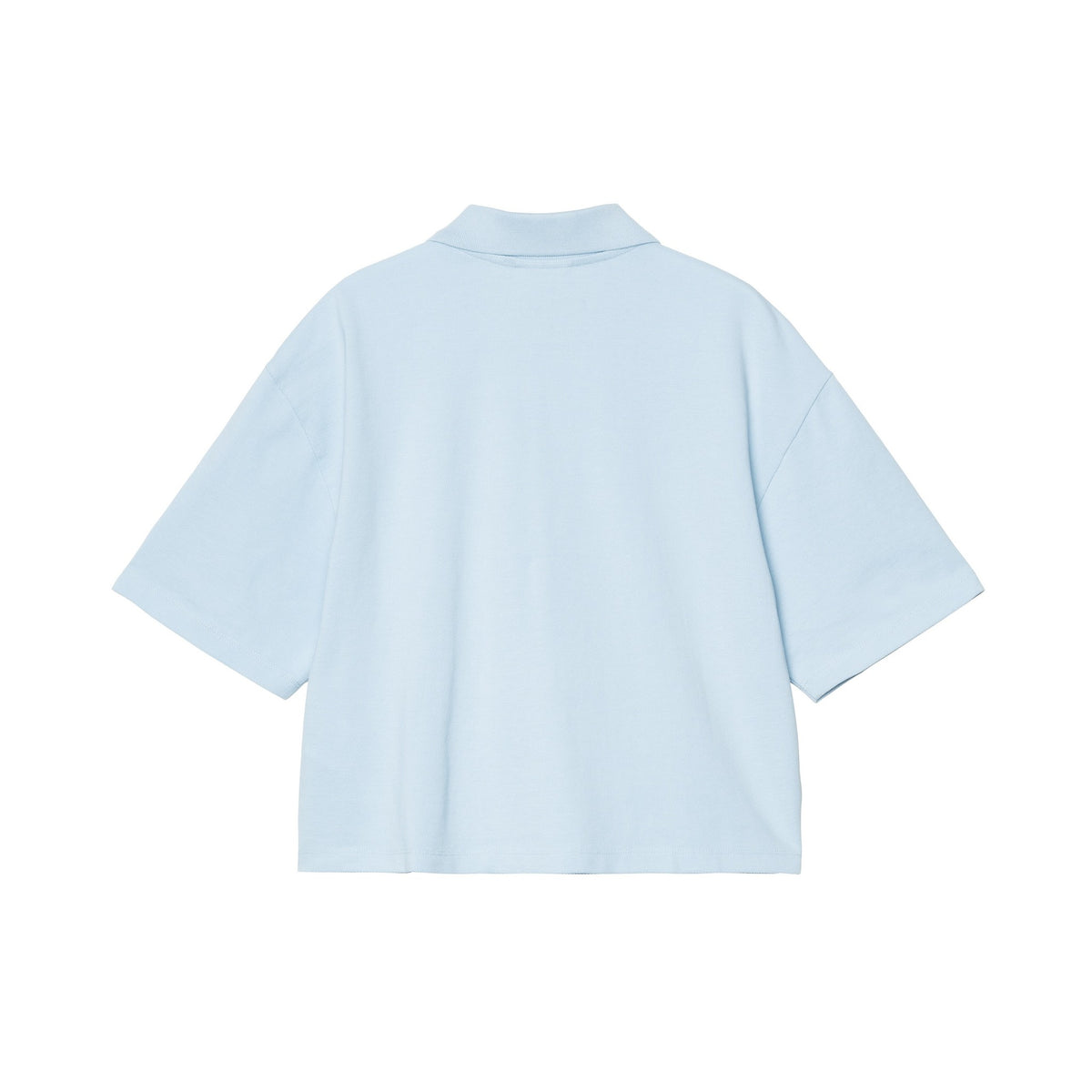 Carhartt WIP Women's S/S Carhartt Script Polo T-Shirt Icaria / White