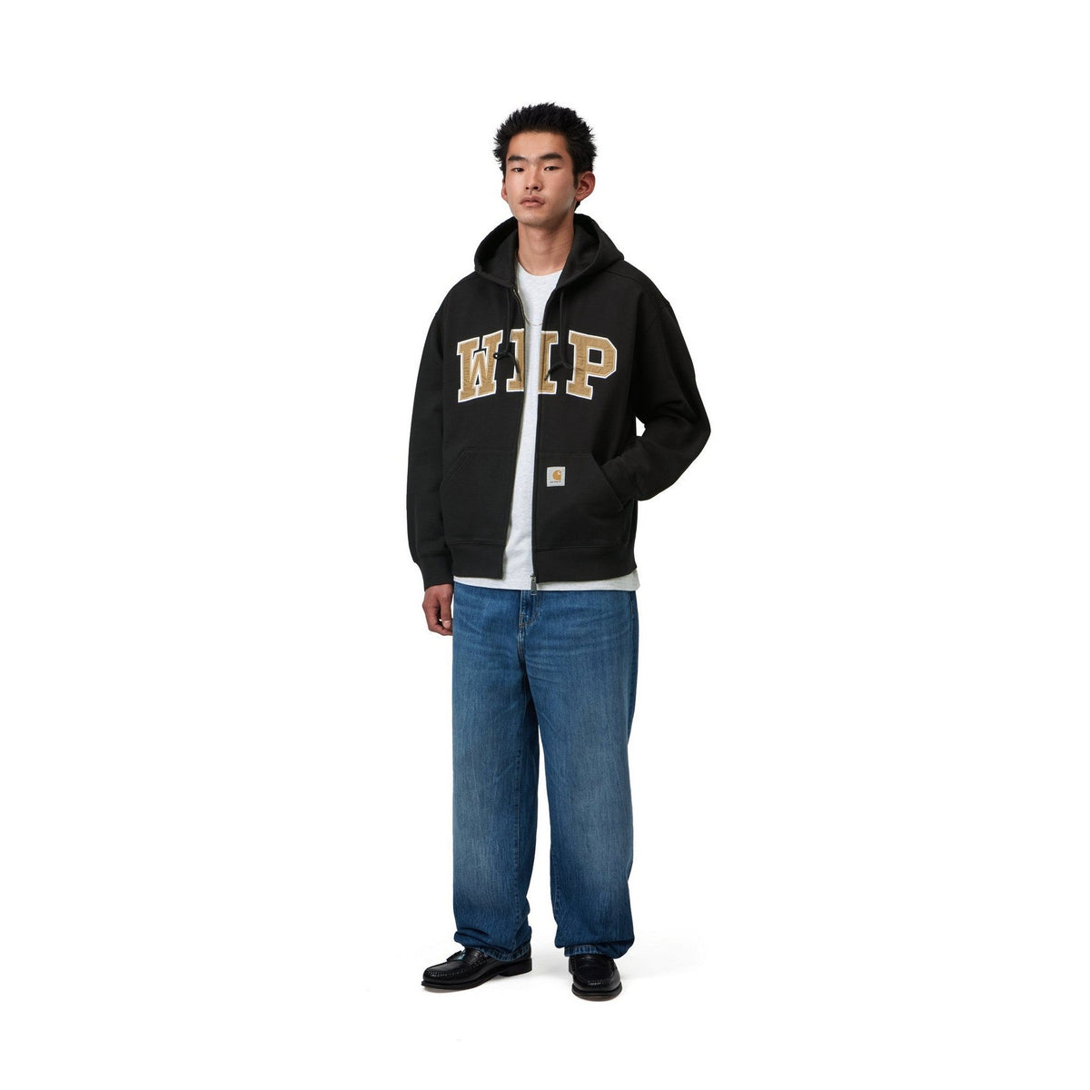 Carhartt WIP Hooded WIP Sweat Jacket Black, Stone washed