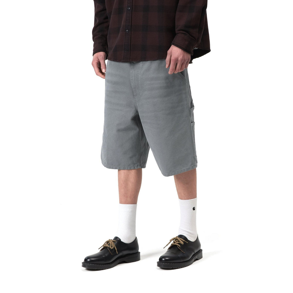 Carhartt WIP Single Knee Short Cozy Blue, Stone canvas