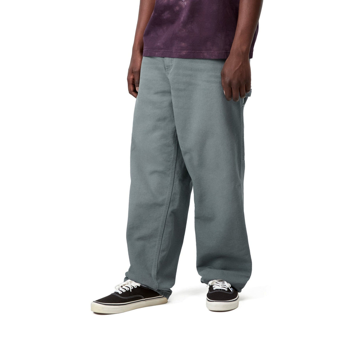 Carhartt WIP Single Knee Pant Cozy Blue, Stone canvas