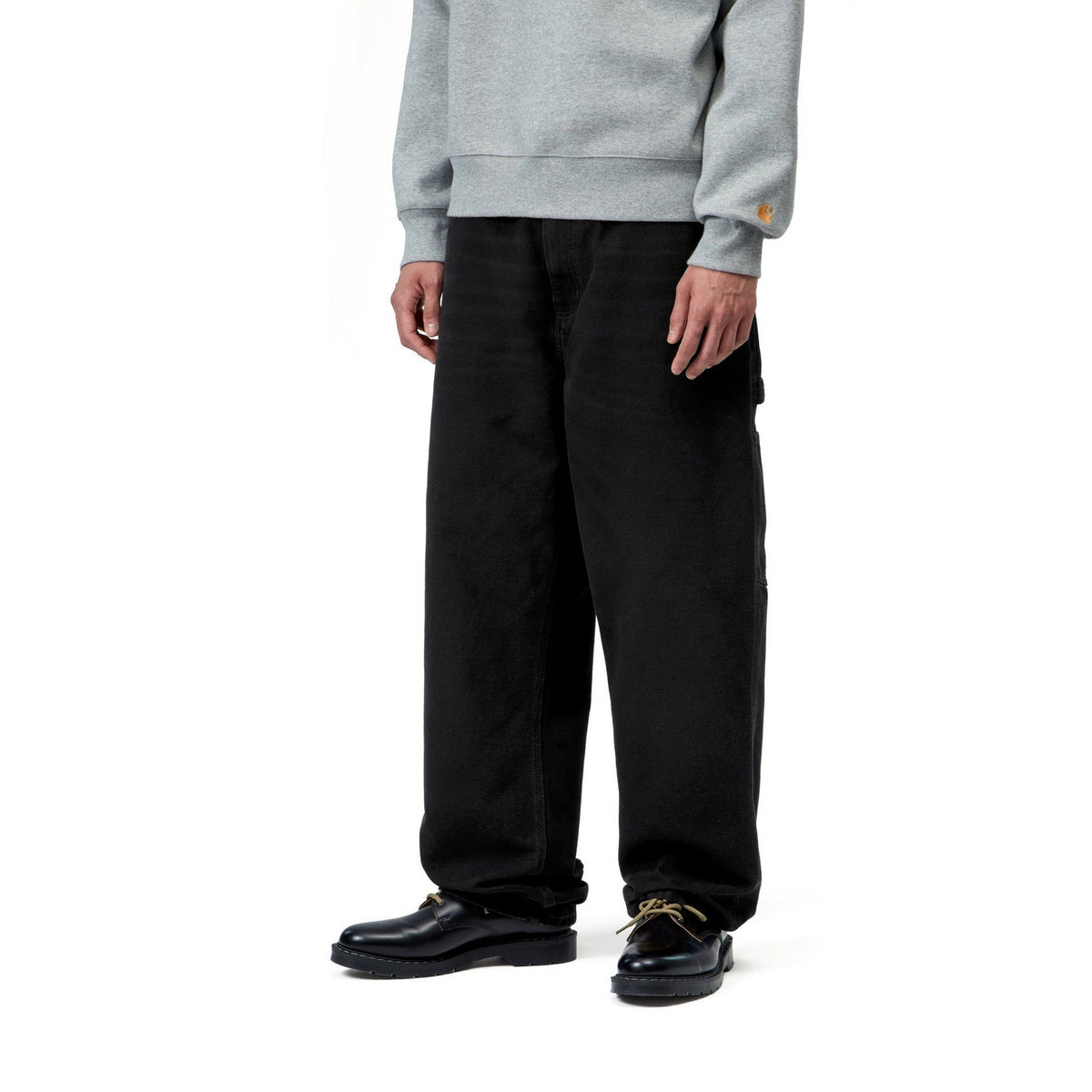 Carhartt WIP Single Knee Pant Black, Stone canvas