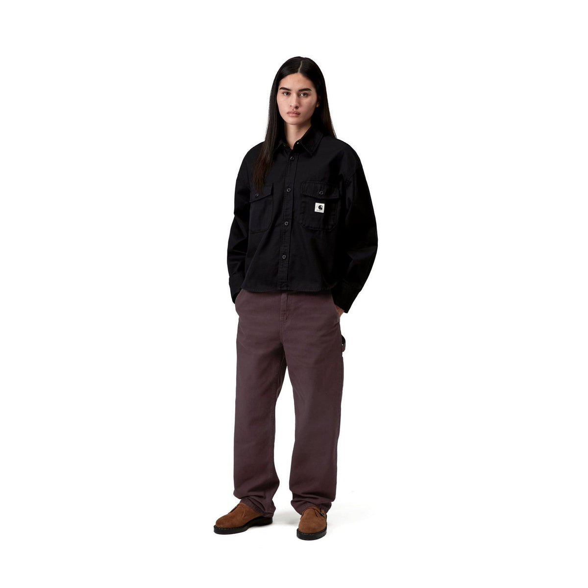 Carhartt WIP Women's Pierce Pant Straight Palisander, Stone canvas