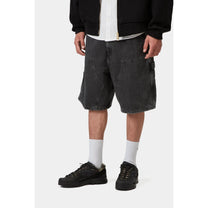 Carhartt WIP Double Knee Short Black, Stone washed