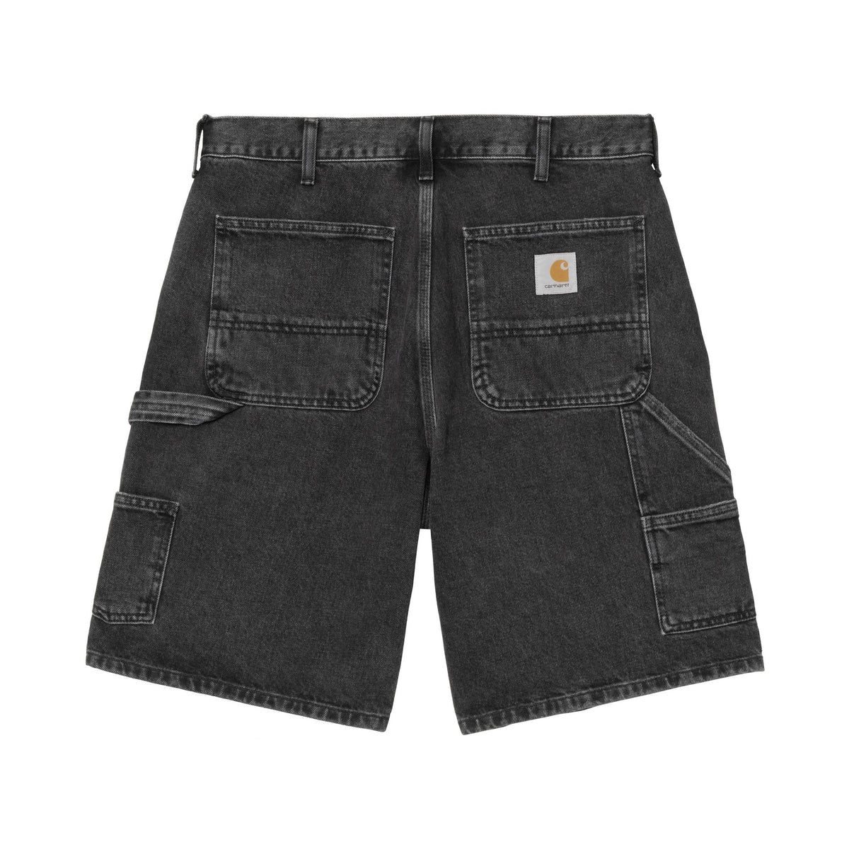 Carhartt WIP Double Knee Short Black, Stone washed