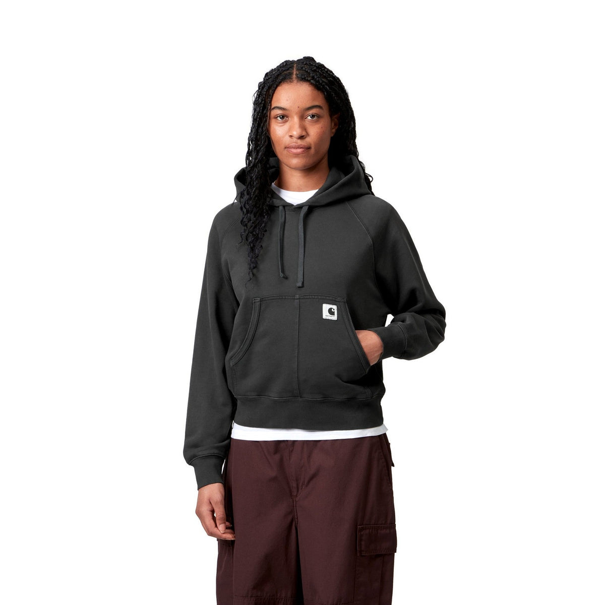 Carhartt WIP W’ Hooded Hudson Sweatshirt Black, Chalk wash
