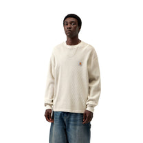 Carhartt WIP L/S Vista Waffle T-Shirt Fleur De Sel, Garment dyed