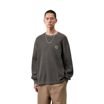 Carhartt WIP L/S Vista Waffle T-Shirt Black, Garment dyed