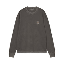 Carhartt WIP L/S Vista Waffle T-Shirt Black, Garment dyed