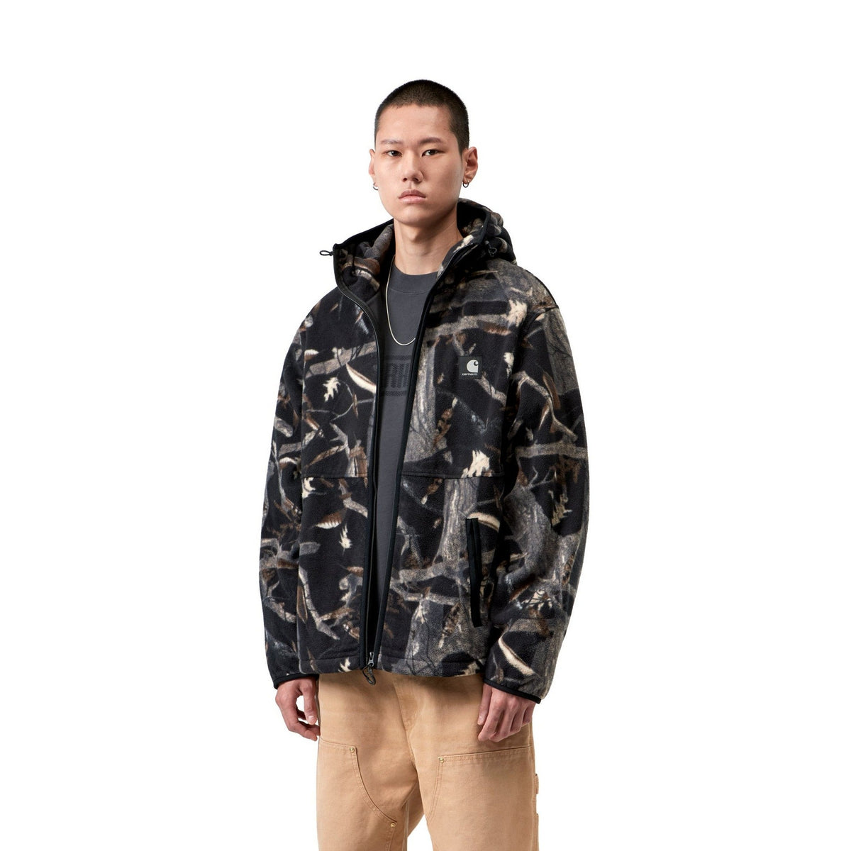Carhartt WIP Blevin Liner Camo Feather Tree, Black