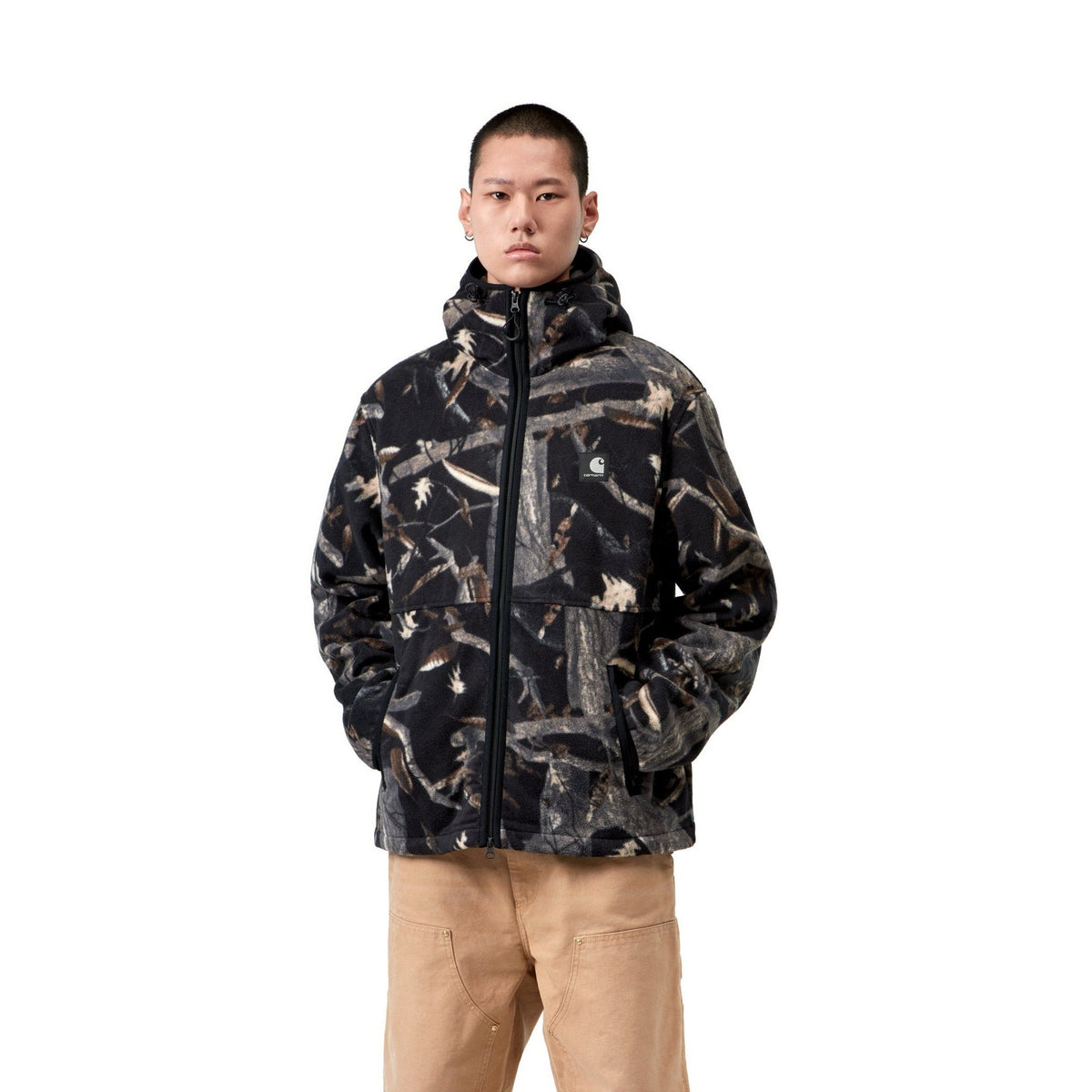 Carhartt WIP Blevin Liner Camo Feather Tree, Black