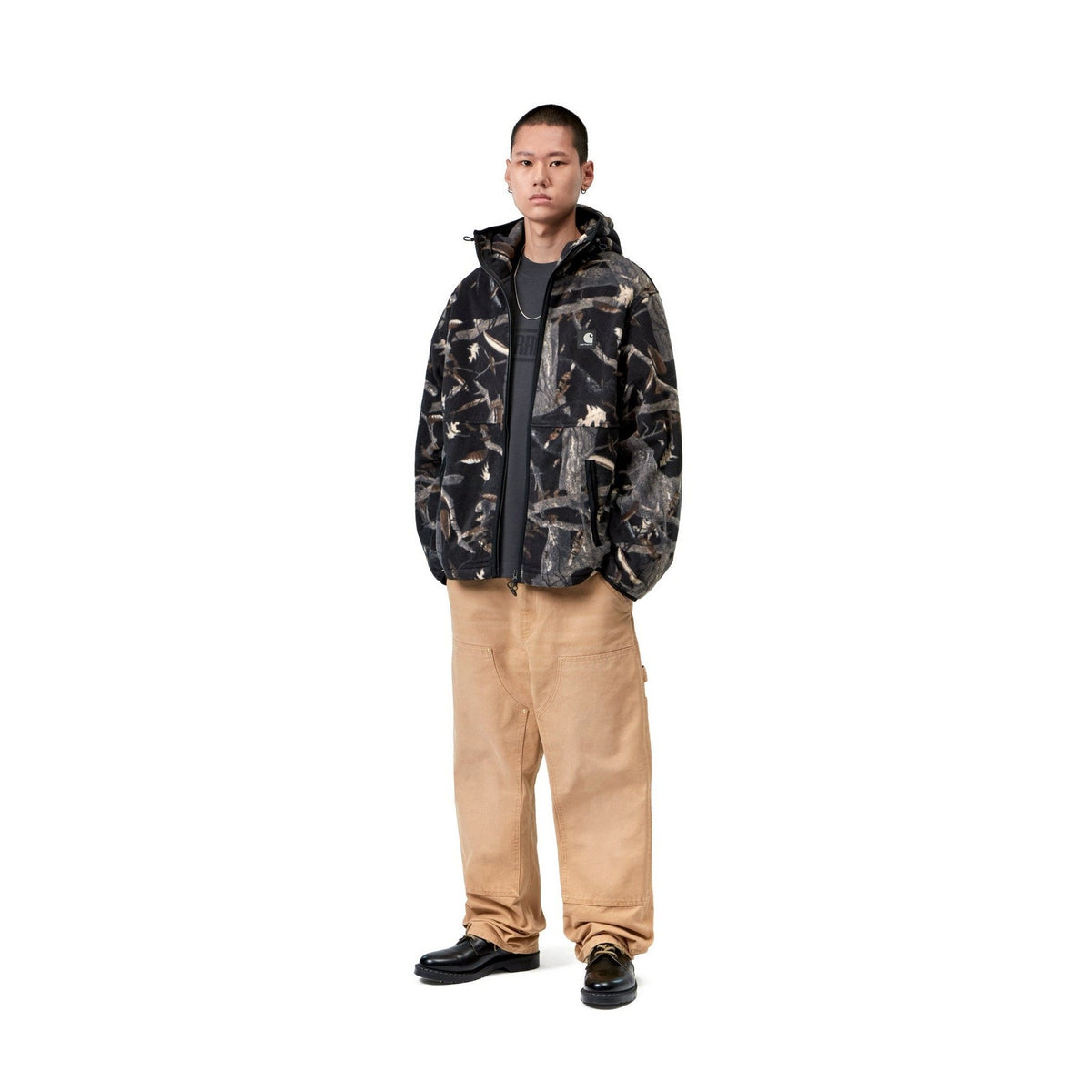 Carhartt WIP Blevin Liner Camo Feather Tree, Black