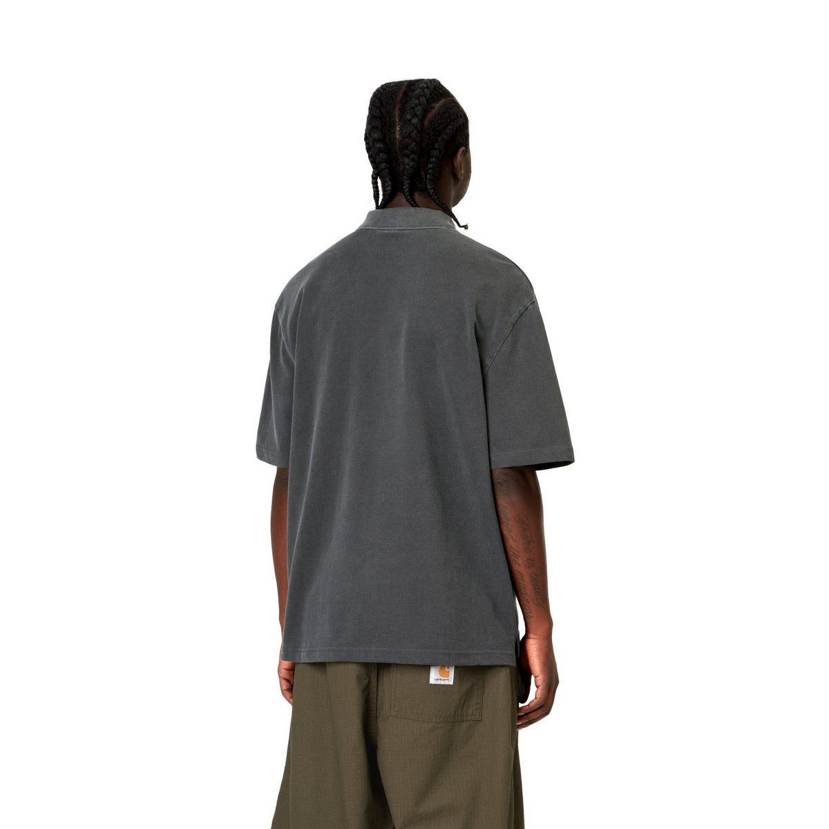 Carhartt WIP S/S Wayne Polo Black, Garment dyed