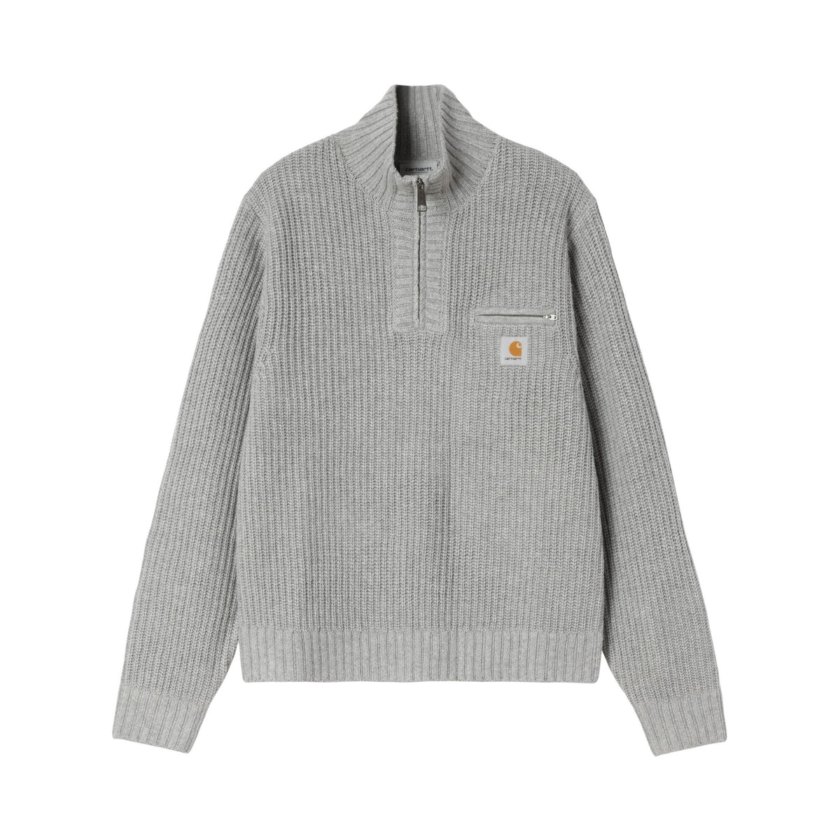 Carhartt WIP Detroit Half Zip Sweater Grey Heather